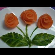 Розы из моркови и свеклы. Украшения из овощей. Цветы из овощей